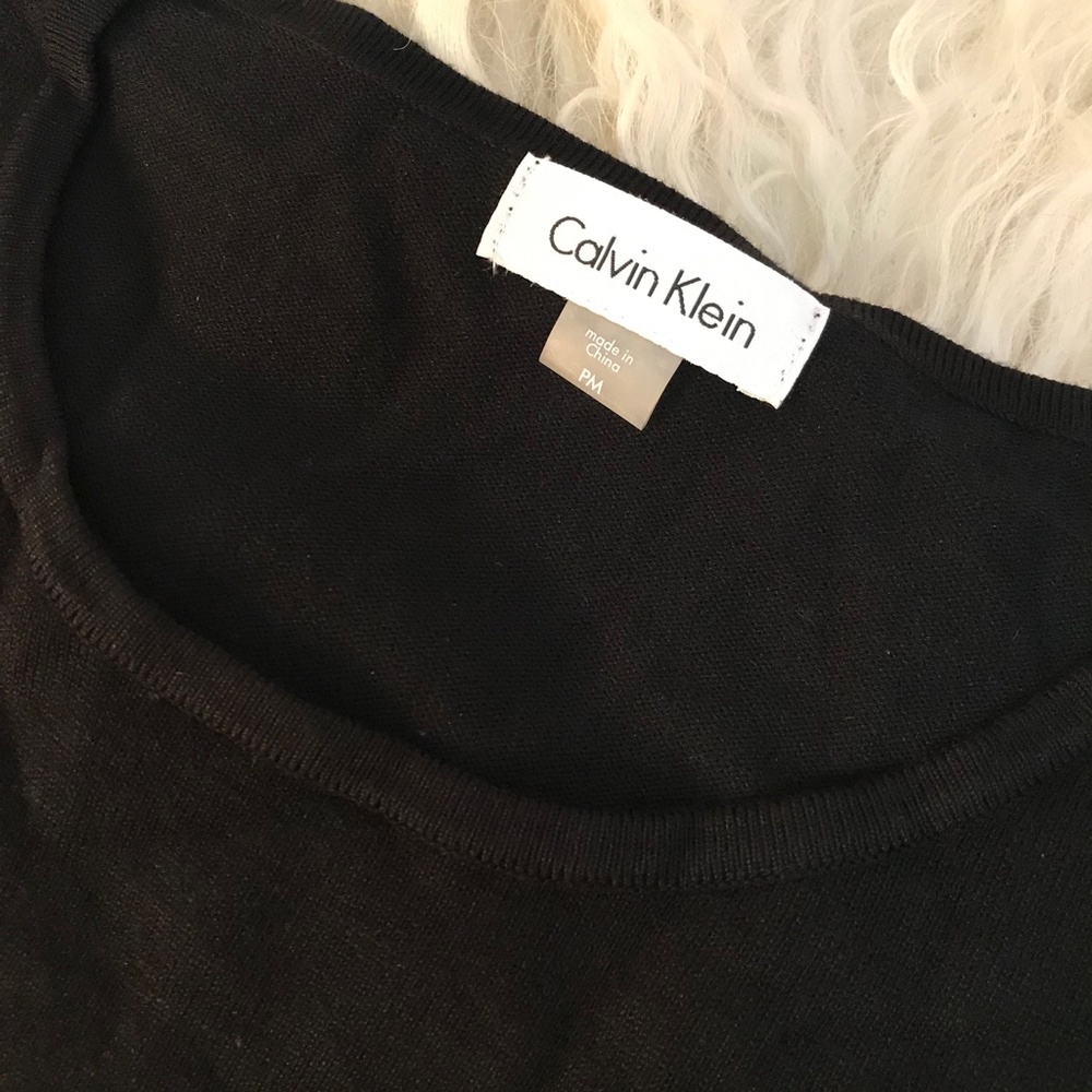 Calvin Klein Petite Lace Sleeve Sweater Dress - Picture 2 of 7